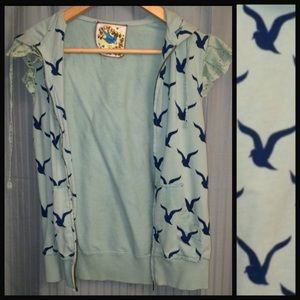 ⚡️SALE⚡️ Mint Green Zipper Hoodie Blouse